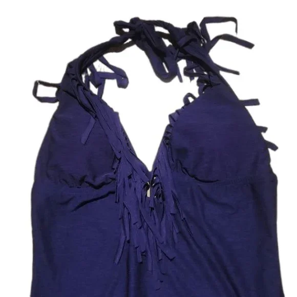 Massimo Purple One Piece Swimsuit Size Large Swim Suit Bathing Suit - Picture 4 of 4